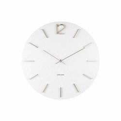 Biele nástenné hodiny Karlsson Meek, Ø 50 cm