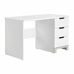 Bielo-sivý písací stôl Pinio Mini, dĺžka 120 cm