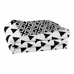 Čierno-biela obojstranná prikrývka z mikrovlákna DecoKing Hypnosis Triangles, 220 × 260 cm