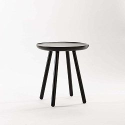 Čierny odkladací stolík z masívu EMKO Naïve Small, ø 45 cm