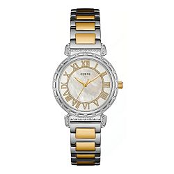Dámske hodinky v strieborno-zlatej farbe s antikoro remienkom Guess W0831L3