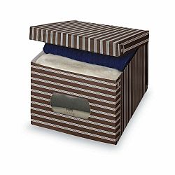 Hnedo-sivý úložný box Domopak Living, 31 × 50 cm