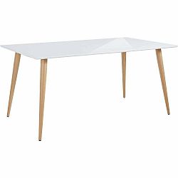 Lesklý biely jedálenský stôl Støraa Canton , 90 × 160 cm