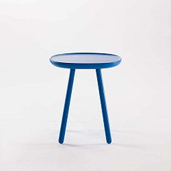 Modrý odkladací stolík z masívu EMKO Naïve Small, ø 45 cm