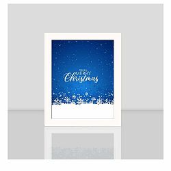 Obraz v bielom ráme Blue Merry Christmas, 23,5 x 28,5 cm
