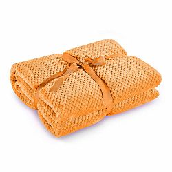 Oranžová deka z mikrovlákna DecoKing Henry, 220 × 240 cm