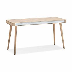 Pracovný stôl z dubového dreva Gazzda Ena, 140 × 60 × 75 cm