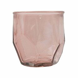Ružový svietnik z recyklovaného skla Mauro Ferretti Stone, ⌀ 9 cm