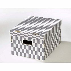 Sada 2 škatúľ s viečkom z vlnitej lepenky Compactor Lenny, 40 × 31 × 21 cm