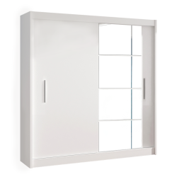 Skriňa s posuvnými dverami, biela, 180x215, LOW