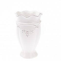 Keramická váza Vallada biela, 11 x 18 x 11 cm