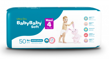 Baby Baby Soft 4 Maxi 7-18 kg Ultra dry 50 ks
