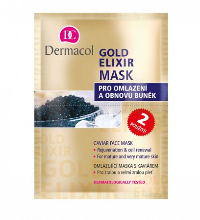 Dermacol Gold Elixir Mask Omlazující maska s kaviárem pro všechny typy pleti 16 ml
