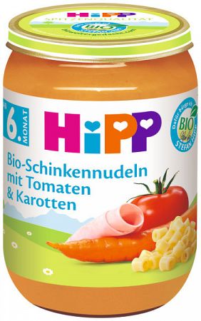 HiPP Bio Zelenina s cestovinami a šunkou 190 g