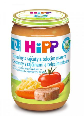 HiPP Príkrm zeleninovo-mäsový Bio Paradajky s cestovinami a teľacím mäsom 220 g