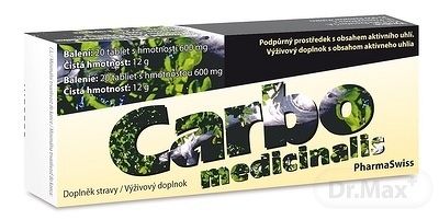 PharmaSwiss Carbo medicinalis 20 tabliet
