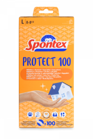Spontex Jednorazové vinylové rukavice Protect 100 100 ks