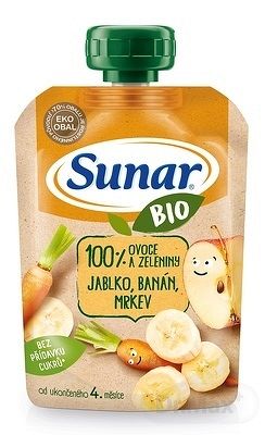Sunar BIO kapsička jablko banán mrkev 100g